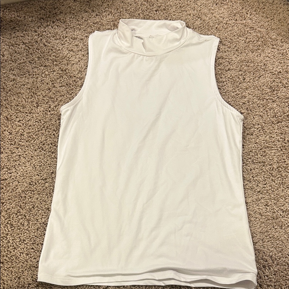 Steve Madden White Sleeveless Tank Top